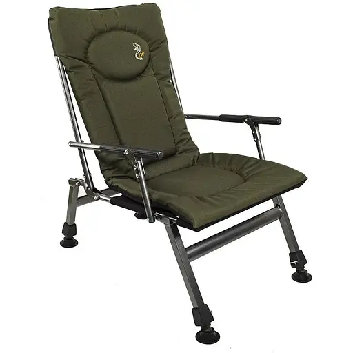 Крісло коропове рибальське M-Elektrostatyk F8R з підлокітниками і фіксованою спинкою - фото 1