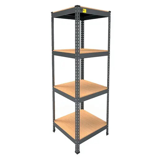 Металевий стелаж Emby Light Series (розмір 1500х450x450мм) 4 полиці ДСП до 100кг Чорний