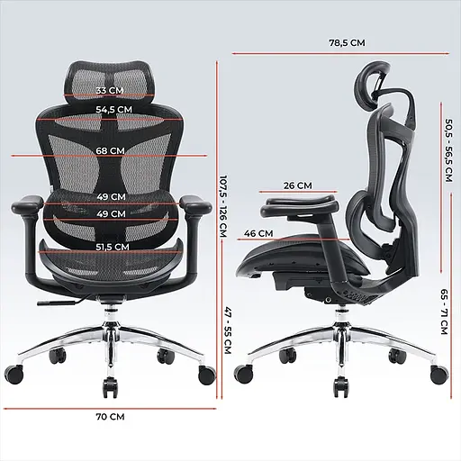 Крісло офісне Sihoo Doro C300L Mesh Black (DORO-C300L-A3-101) - фото 5