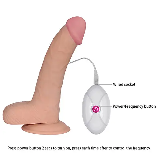 Реалістичний вібратор Lovetoy The Ultra Soft Dude 20 см тілесний - фото 10
