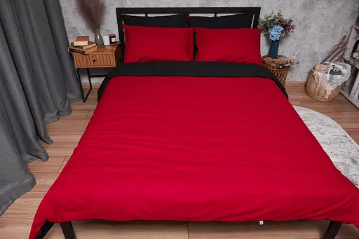 Комплект постельного белья Moon&Star Бязь Gold Люкс Cherry Black семейный 160х220х2 наволочки 4х50х70 - фото 4