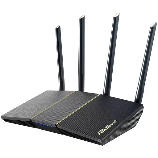 Роутер Asus RT-AX57, Black, WiFi 6 (2.4GHz до 574 MB/s / 5GHz до 2402 MB/s), 4xGLan, 1xGWan, 4 дводіапазонні антени