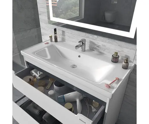 Тумба підлогова Sanwerk Грета 100 Білий з умивальником Сава (MV0000909) Білий - фото 4