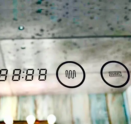 Зеркало Dusel DE-M2071D 80 см с часами, Белый - фото 2