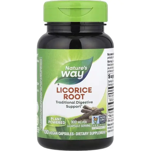 Корінь солодки (лакриці) Nature's Way Licorice Root 450 мг 100 вегетаріанських капсул (NWY14600) - фото 1