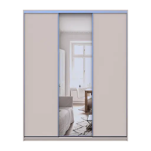 Шкаф купе Doros Сити Лайт Кашемир 2 ДСП/1 зеркало 180х60х225 (80736371) - фото 3