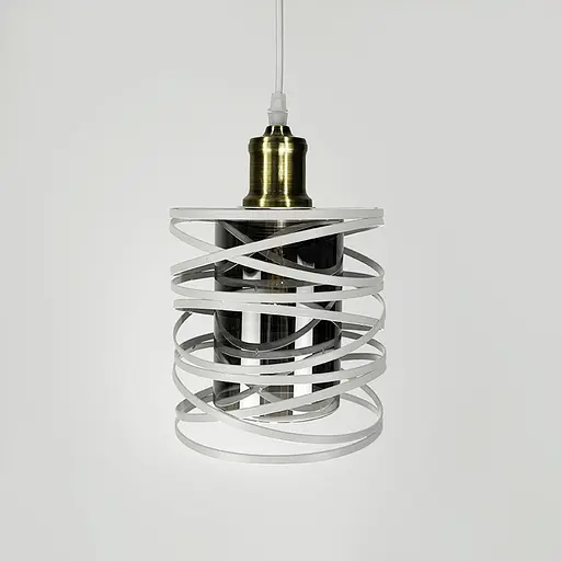 Підвіс у білому корпусі з графітовим плафоном 16х16 см | Арт. 12333/1 WT+GR | Line F - фото 1