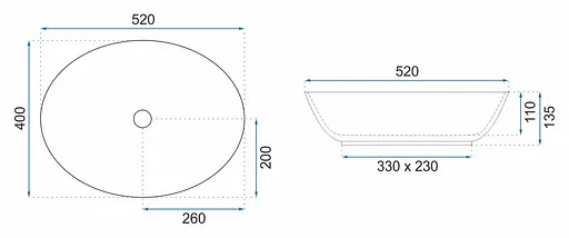 Умивальник Rea Margot gold/blue накладний REA-U8709, Синий - фото 5
