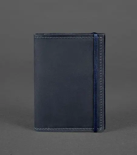 Шкіряна обкладинка для паспорта 2.0 синя - фото 1