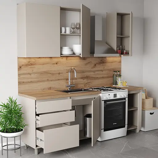 Кухня модульная MebelStar Нео 1,6 м Кашемир (MBS-1807) - фото 4