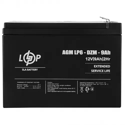 Аккумулятор LogicPower LP 6-DZM-9 Ah AGM - фото 4