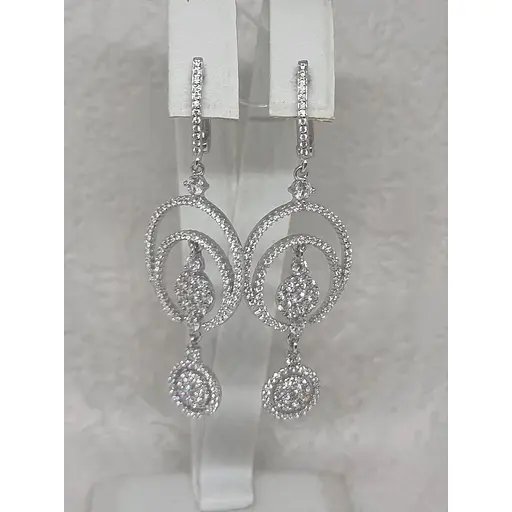 Срібні сережки Qvaliz з фіанітами. 902-00350 - фото 2