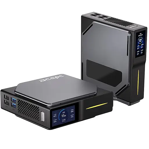 Міні-ПК з екраном Acepc PicoBox Home S1 / Intel Processor N95 / RAM 16GB / SSD 512GB / 2 x LAN / Wi-Fi / Bluetooth / Windows 11 Pro / Сірий - фото 3