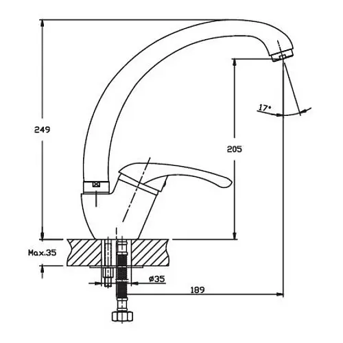 Змішувач для кухні Haiba LUXOR 011 (HB0239) - фото 2