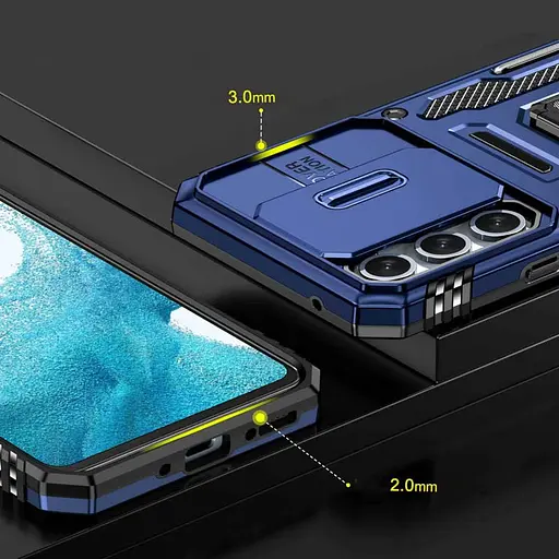 Чохол Epik ударостійкий Camshield Army Ring для Samsung Galaxy A35/A55 Синій/Navy - фото 5