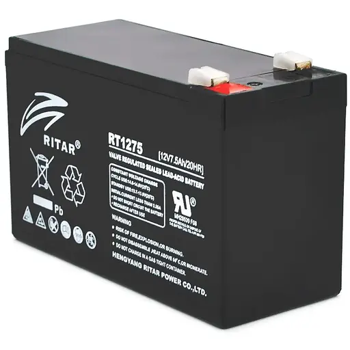 Акумуляторна батарея AGM RITAR RT1275B, Black Case, 12V 7.5Ah ( 151 х 65 х 94 (100) ) Q10