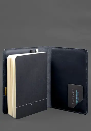 Кожаный блокнот А5 (софт-бук) 9.4 синий - фото 8