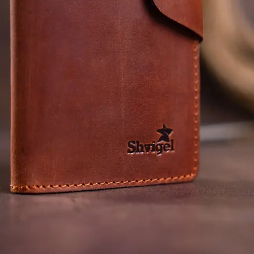 Мужской кожаный кошелек Shvigel 18х8.5х1 см acs0016048 - фото 7