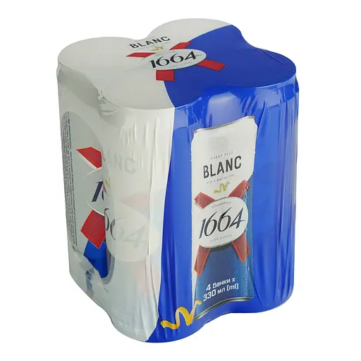 Уценка. Пиво Kronenbourg 1664 Blanc светлое 4.8% ж/б, 1.32 л (4 шт. х 0.33 л) (796876)