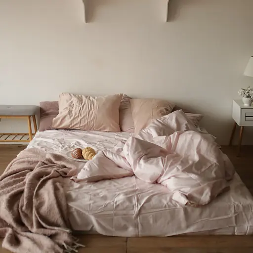 Комплект постельного белья 100% хлопок нежно-розовый Kiss - двуспальный - фото 1