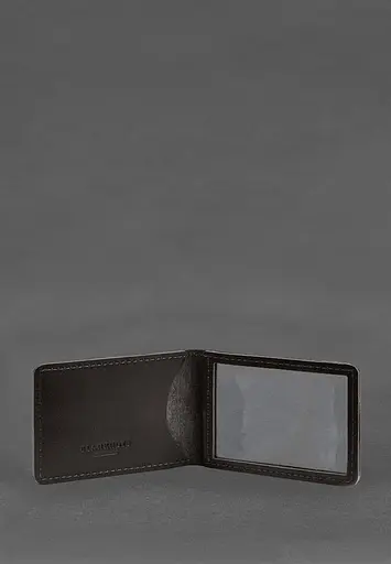 Кожаная обложка для удостоверения государственной государственной таможенной службы (ДМС) Темно-коричневая - фото 3