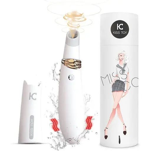 Вакуумний стимулятор з вібрацією KisToy Miss CC White - фото 9