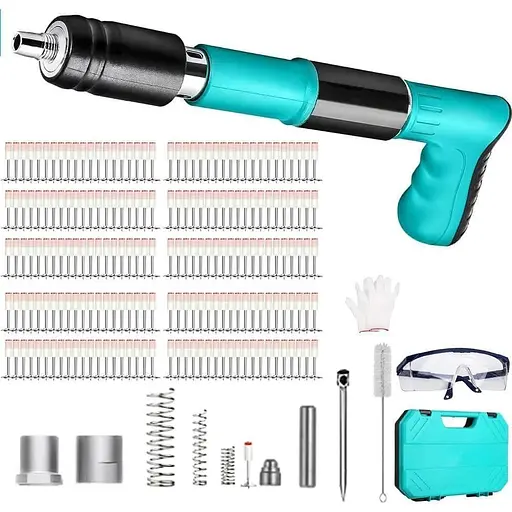 Цвяходер, бетонний цвяхододер, пістолет для нігтів, портативний пістолет для нігтів, з 200 бетонними цвяхами