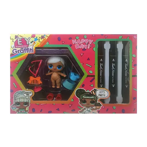 Детская кукла "L.Q.L" EY2413 с маркерами Блондинка в голубом платье