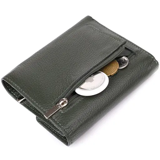 Жіночий гаманець середнього розміру з натуральної шкіри ST Leather 12х14х2 см acs0029649 - фото 8