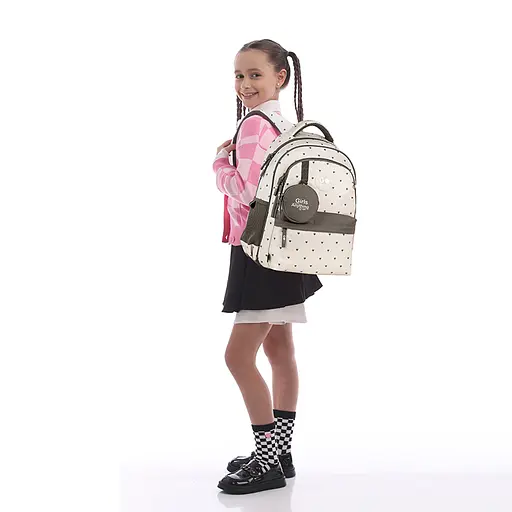 Рюкзак GoPack Education 182M Beige Polka Dots Бежевий (GO26-182M-3) - фото 14