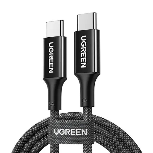 Кабель Ugreen USB-C to USB-C Silicone Fast Charging Cable 100 W 1 м (15275) черный - фото 1