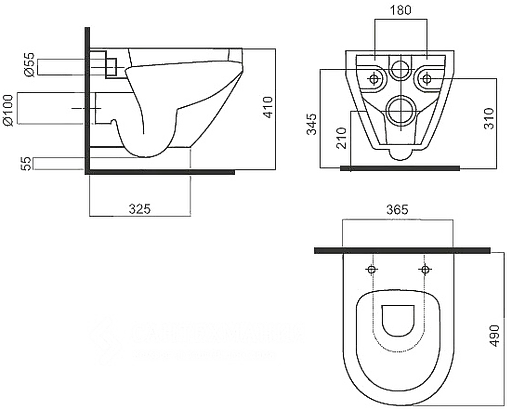 Унитаз подвесной AM.PM Spirit FlashClean C701700WH, Белый - фото 6