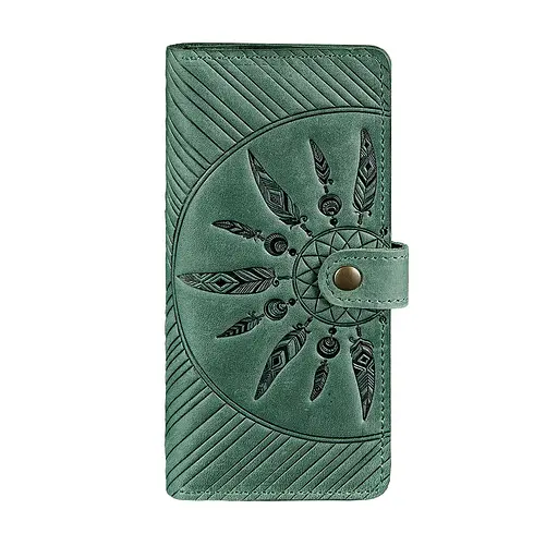 Кожаное женское зеленое портмоне 7.0 Инди. - фото 7