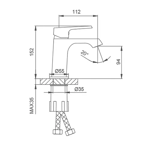 Смеситель для умывальника Frap F1071-6 Черный матовый - фото 5