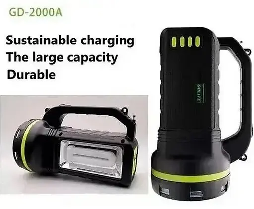 Ліхтар із сонячною батареєю GDLite GD-2000A 10W + Power Bank + 3 лампи + FM + Bluetooth + microUSB (2 режими) - фото 8