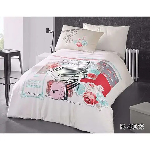 Комплект постільної білизни TAG Tekstil 1.5-спальний 000209872 (R4035)