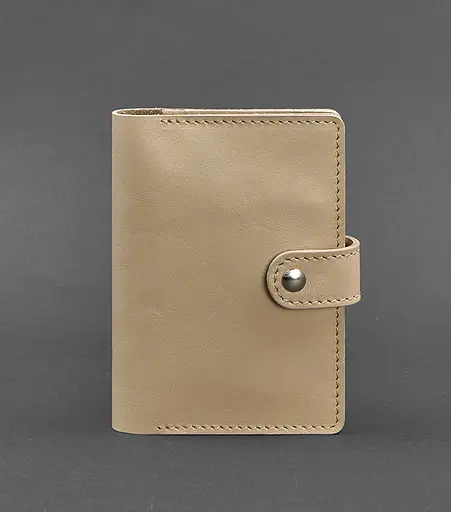 Кожаная обложка для паспорта 3.0 светло-бежевая - фото 1