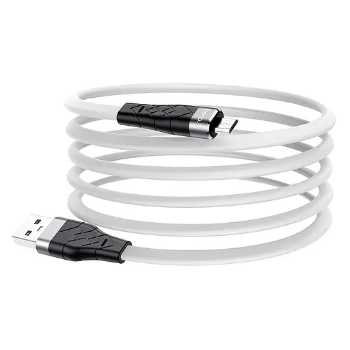 Кабель силиконовый Hoco Micro USB Angel silicone charging data cable X53 белый - фото 1
