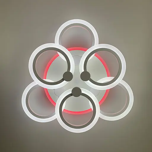 Світлодіодна біла люстра Senta на 6 кілець Line.F A 2374/3+3S WH - фото 3