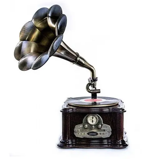 Ретро проигрыватель Daklin Граммофон Париж на тумбе (Винил AM/FM USB/CD MP3 BT) (RP-013C) - фото 2