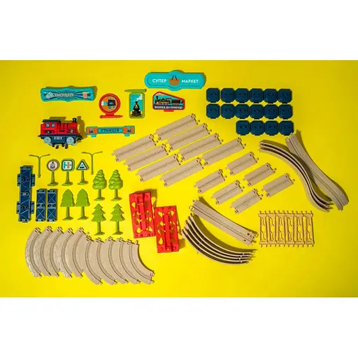 Детский игровой набор трюковая железная дорога "Храбрый паровозик" OTAMANKO 89960, 137 деталей - фото 3