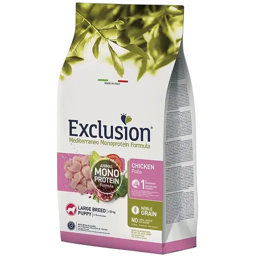 Корм Exclusion Puppy Chicken Large Breed для цуценят великих порід з куркою 1кг (на вагу) - фото 1