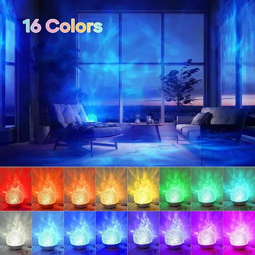 Світлодіодний проектор галактики Fokky Ocean Wave Sensory Light 16 кольорів з дистанційним керуванням - фото 3