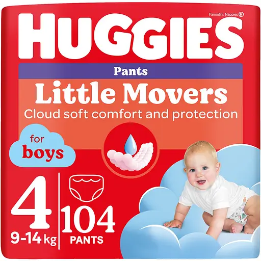 Уцінка. Підгузки-трусики для хлопчиків Huggies Pants Little Movers 4 (9-14 кг) 104 шт.  