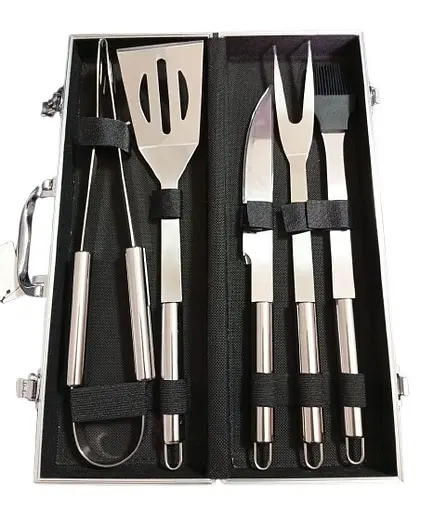 Набор для гриля и барбекю: 5 аксессуаров в кейсе - Для любителей BBQ из нержавеющей стали 2303 - фото 1