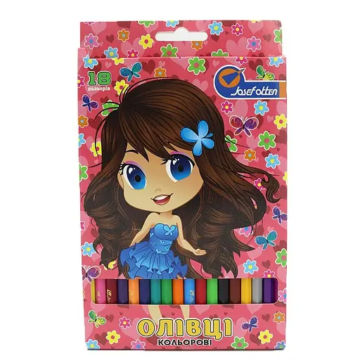 Олівці пластикові J. Otten Девочка, 18 кольорів