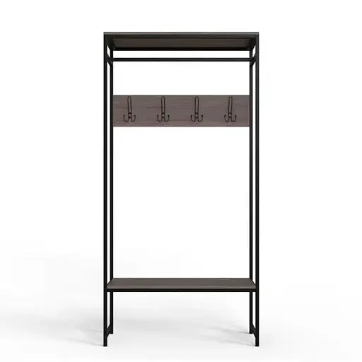 Вішалка модульна підлогова Ferrum-decor Треліс 14 180x90x38 чорний ДСП Дуб Сонома Трюфель 16мм (FRD-104347)