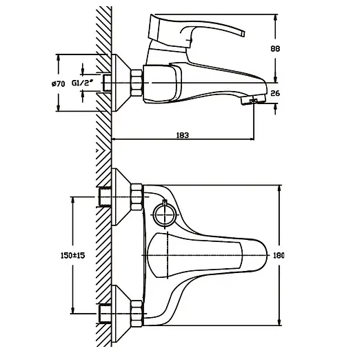 Змішувач для ванни Haiba Focus 009 матовий HB0125 Satin - фото 2