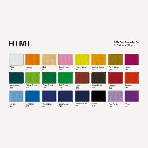 Набор гуашевых красок Jelly Cup 24×30 мл зеленый пластиковый пенал HIMI - фото 2