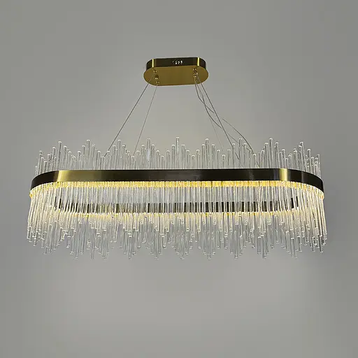 Видовжена підвісна люстра у латунному корпусі 100х40х32 см | Line F | Арт. J881-1000 L AB - фото 3